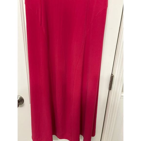 Susan Graver Liquid Knit Bright Pink A Line Midi Dress Summer Travel Size XS New - Picture 5 of 12